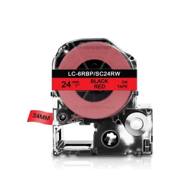 Epson Tape – LK6RBP Black on Red