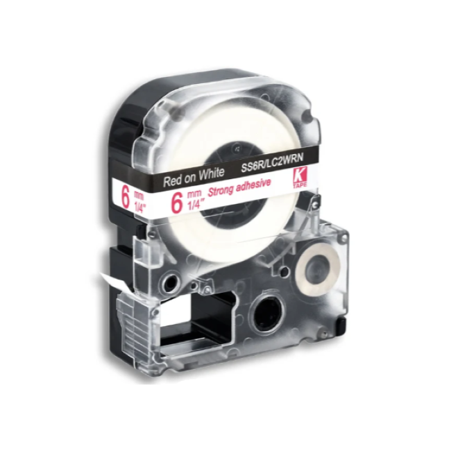 Epson Tape – LK2WRN Red on White