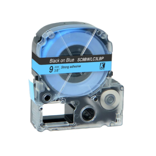 Epson Tape – LK3LBP Black on Blue