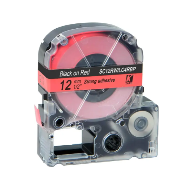 Epson Tape – LK4RBP Black on Red