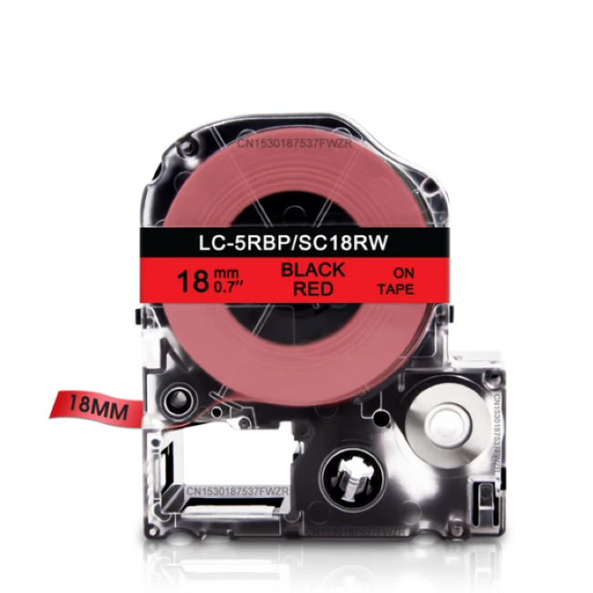 Epson Tape – LK5RBP Black on Red