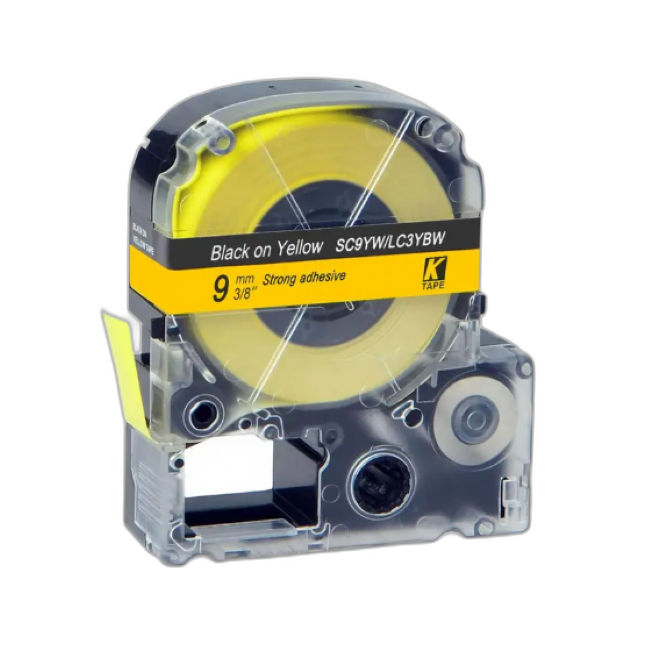 Epson Tape – LK3YBW Black on Yellow
