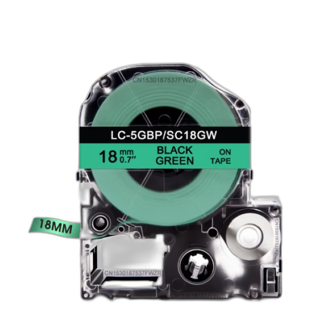 Epson Tape – LK5GW Black on Green
