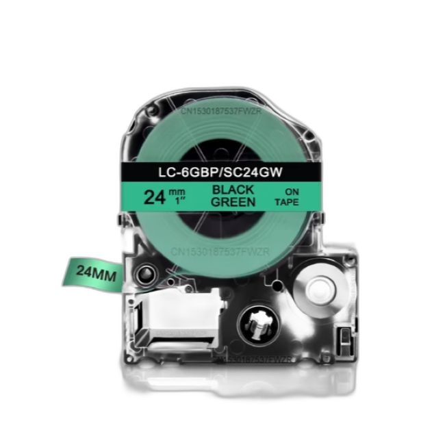 Epson Tape – LK6GW Black on Green
