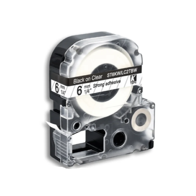 Epson LK-2TBW Black on Clear