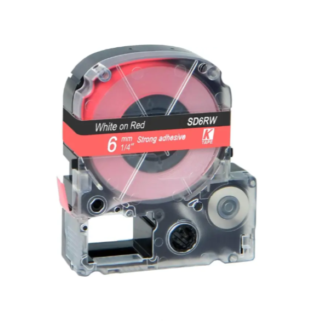 Epson LK-2RW White on Red