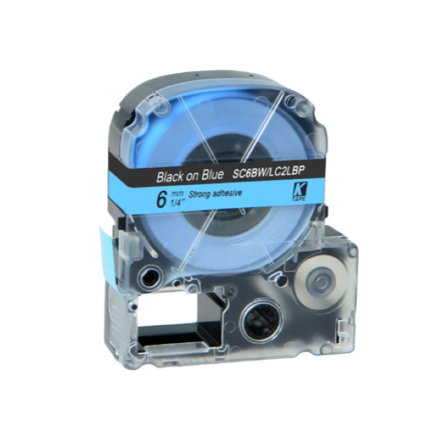 Epson LK-2LBP Black on Blue