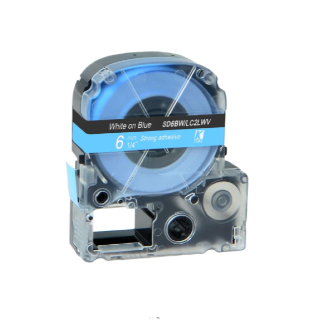 Epson LK-2LWV White on Blue