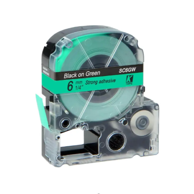 Epson LK-2GW Black on Green