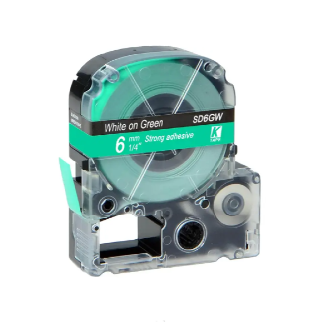 Epson LK-2GW White on Green