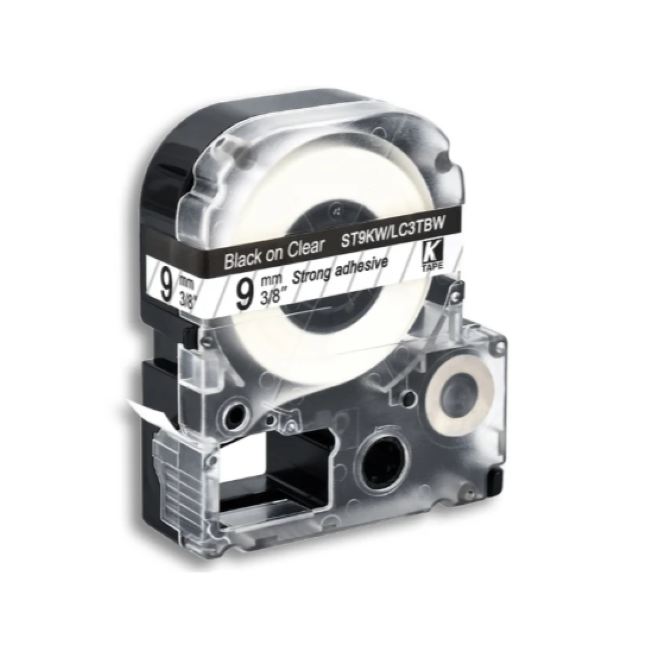 Epson LK-3TBW Black on Clear