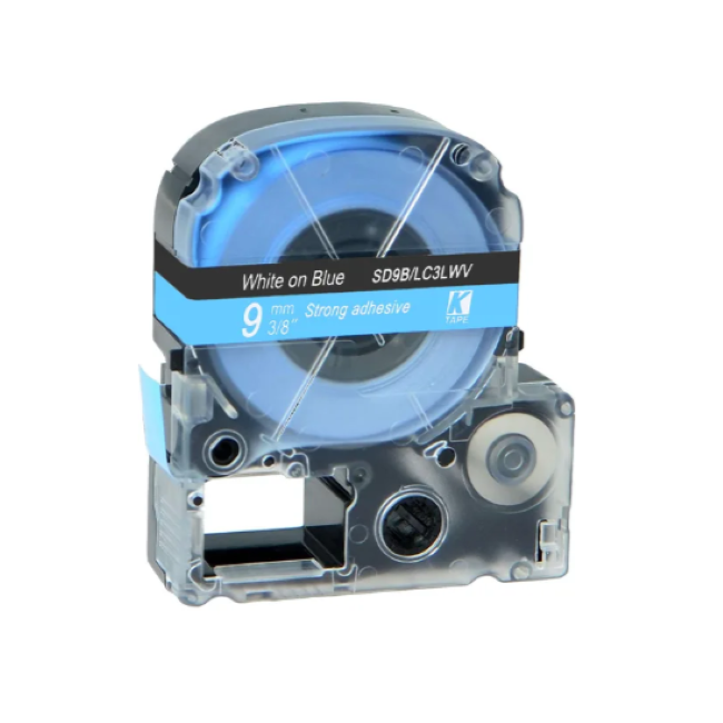 Epson LK-3LWV White on Blue