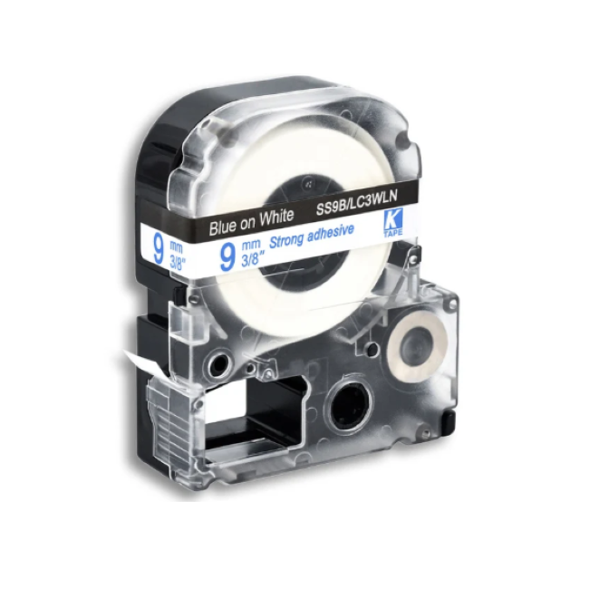 Epson LK-3WLN Blue on White 