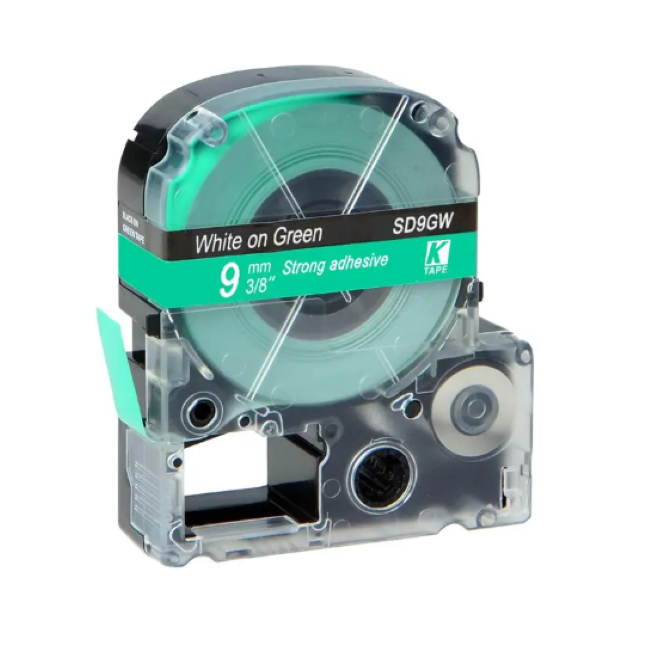 Epson LK-3GW White on Green
