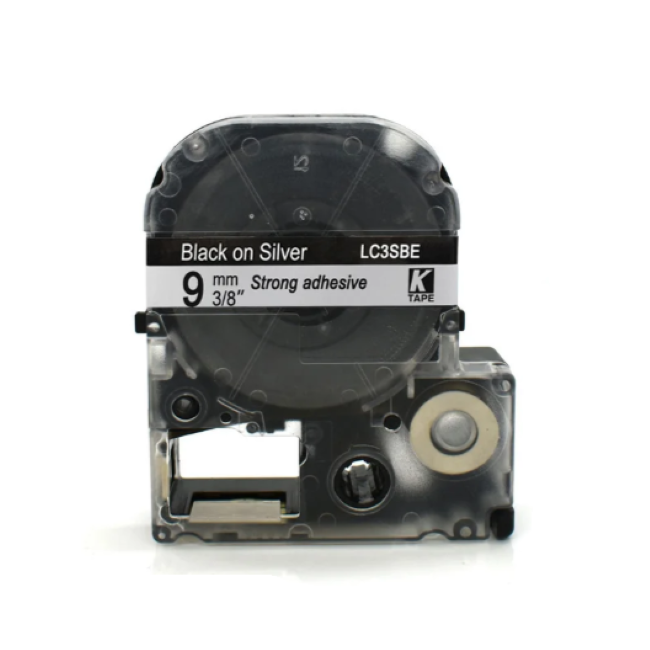 Epson LK-3SBE Black on Silver