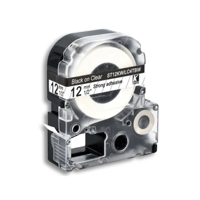 Epson LK-4TBW Black on Clear