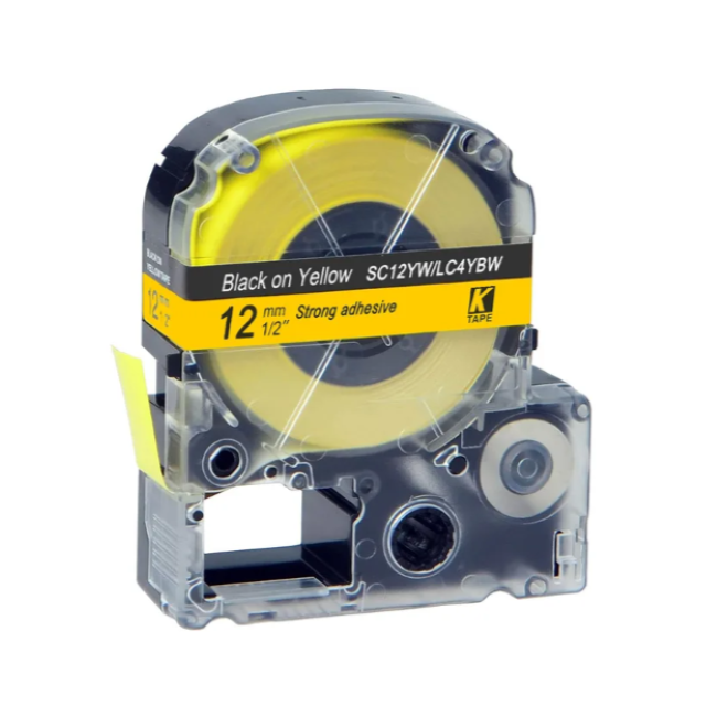 Epson LK-4YBW Black on Yellow
