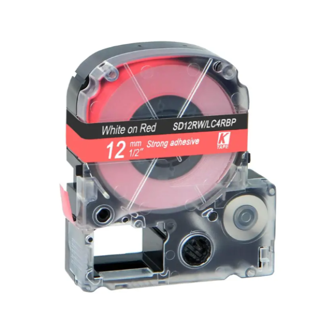 Epson LK-4RW White on Red
