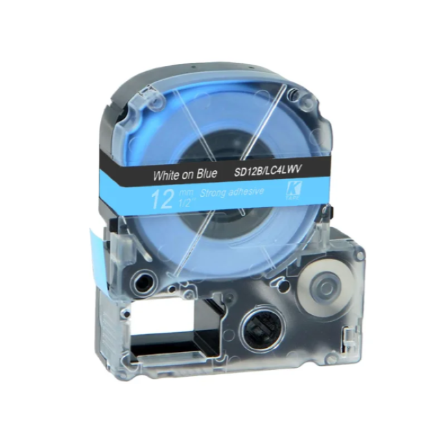 Epson LK-4LWV White on Blue