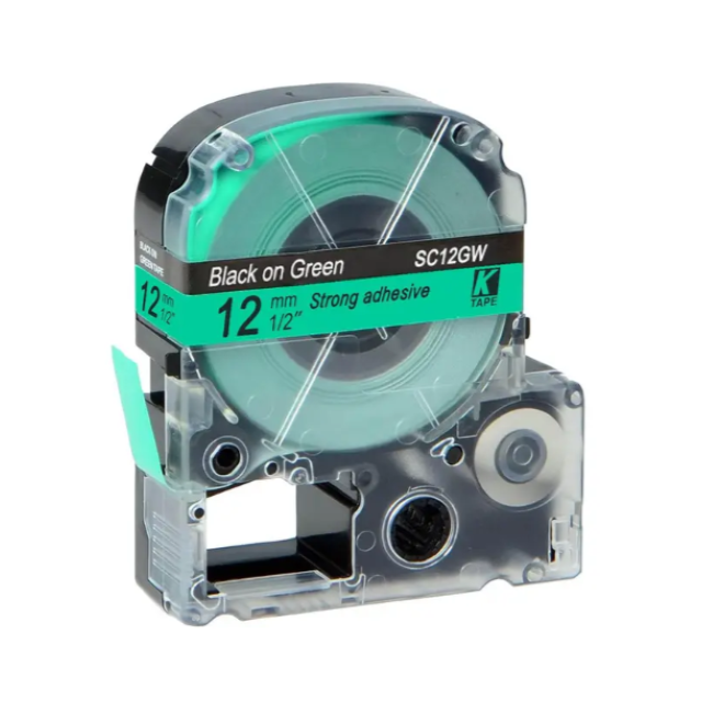Epson LK-4GW Black on Green