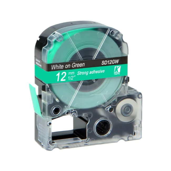 Epson LK-4GW White on Green