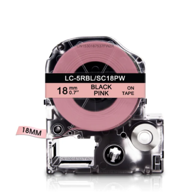 Epson LK-5RBL Black on Pink
