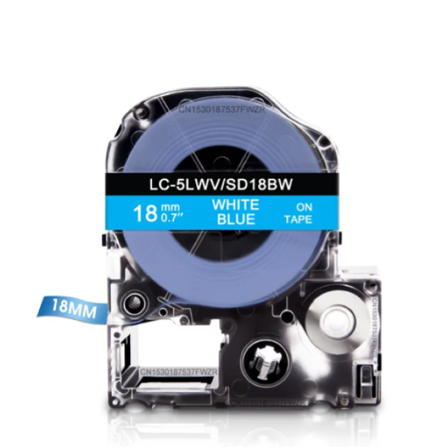 Epson LK-5LWV White on Blue