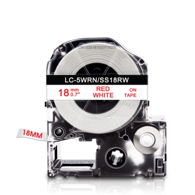 Epson LK-5WRN Red on White