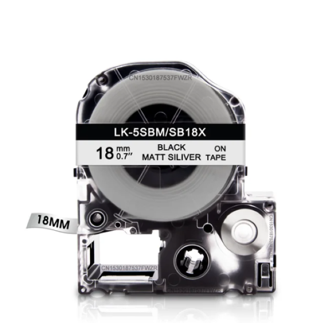 Epson LK-5SBM Black on Silver