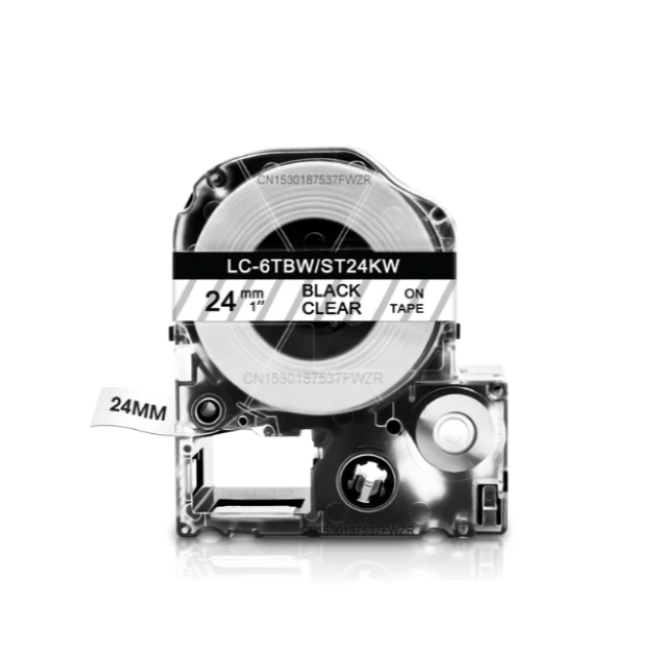 Epson LK-6TBW Black on Clear