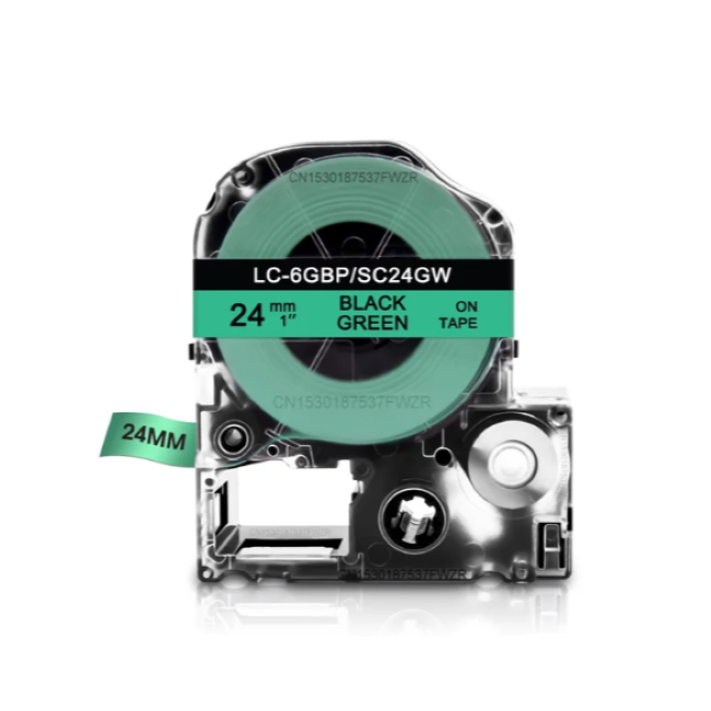 Epson LK-6GBP Black on Green